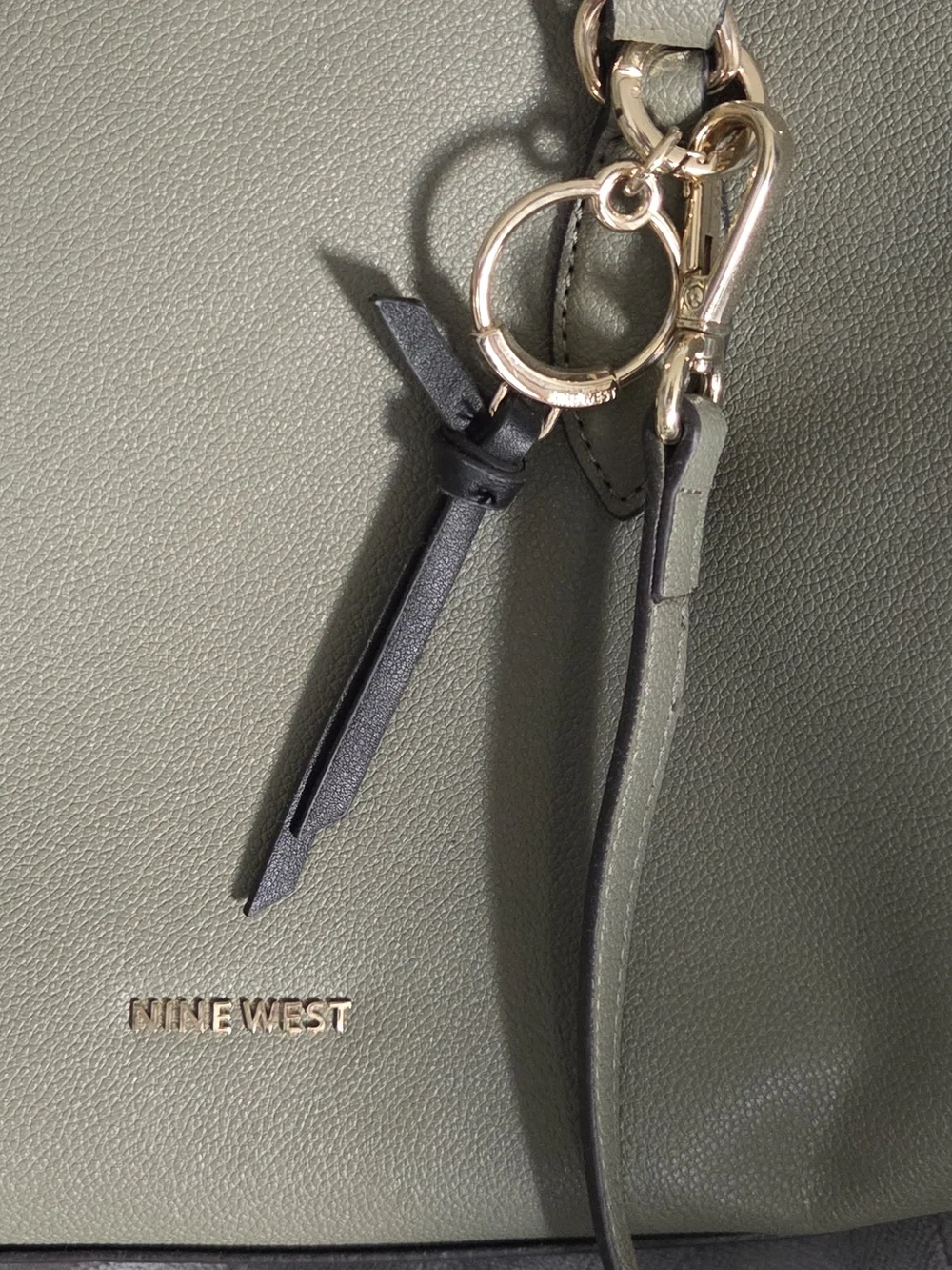 Nine West Olive Green Dome Satchel with Gold Accents